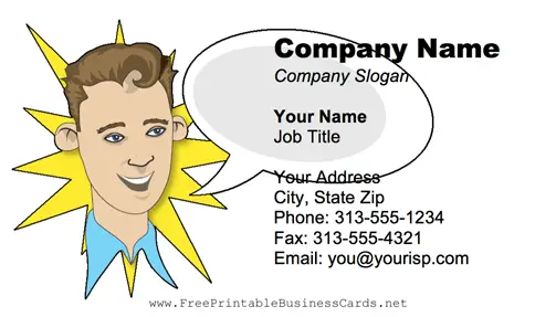 Comedian business card