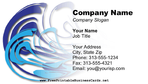 Abstract Blue Swirl business card