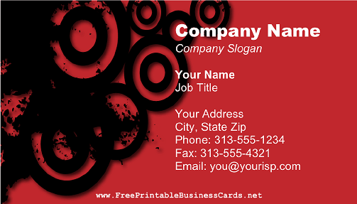 Black Circles on Red business card