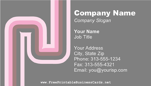 Gray and Pink Curves business card