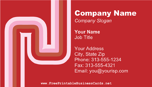 Red and Pink Curves business card