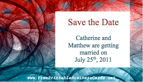 Abstract Save the Date Card business card