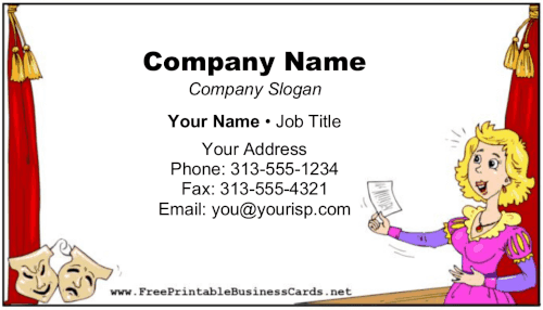 Acting Lessons business card