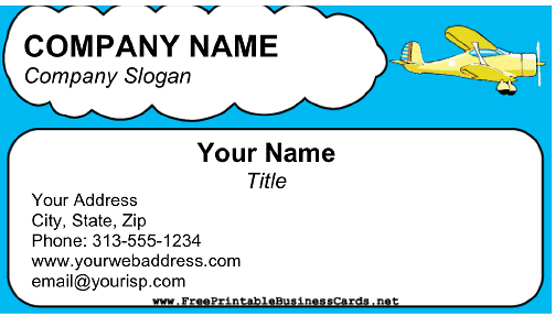 Aircraft business card