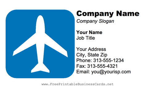 Airplane business card