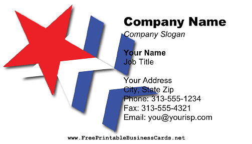 American Stars business card