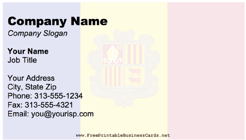 Andorra business card