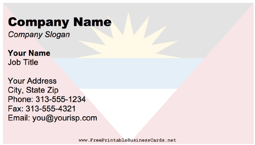 Antigua And Barbuda business card