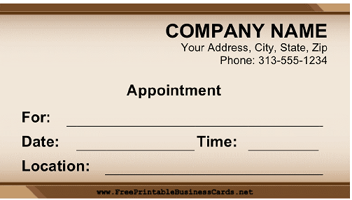 Appointment Professional business card