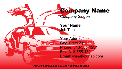 Red Automotive business card