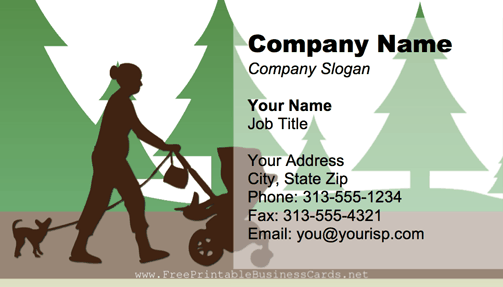 Babysitter business card