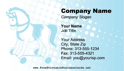 Babysitter - Rolling Horse Toy business card