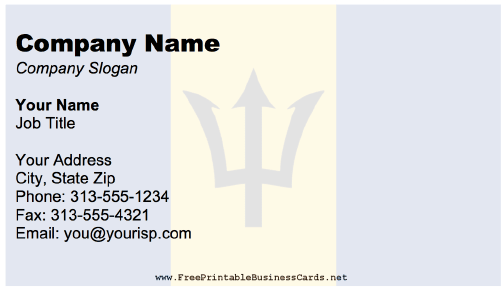 Barbados business card