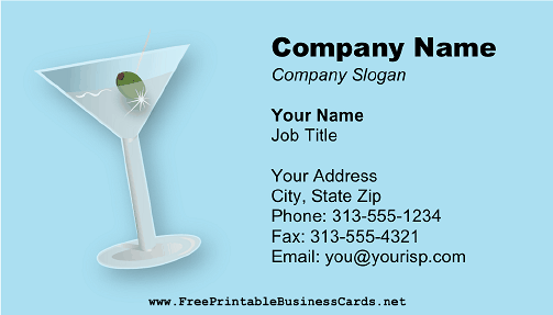 Martini Glass business card