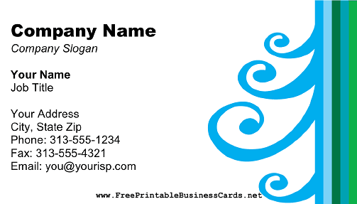 Blue Curls business card