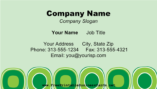 Green Dot Bottom Border business card