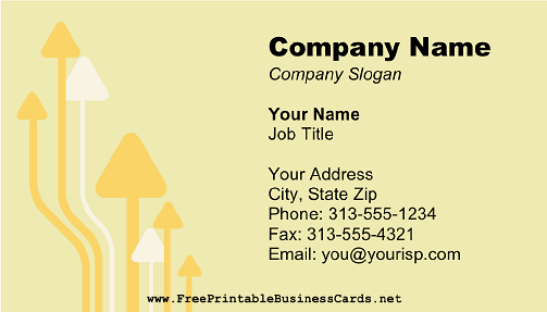 Yellow Arrows business card