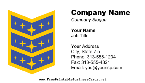 Star Award business card