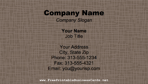 Basketweave business card