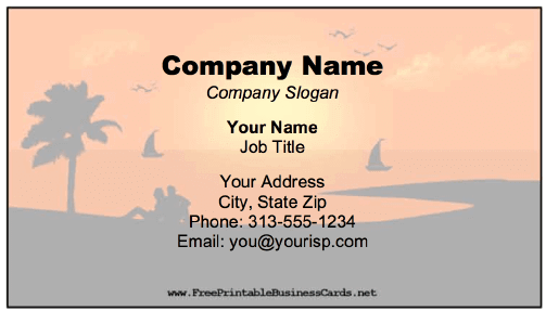 Beach Sunset Business Card business card