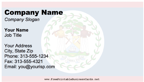 Belize business card