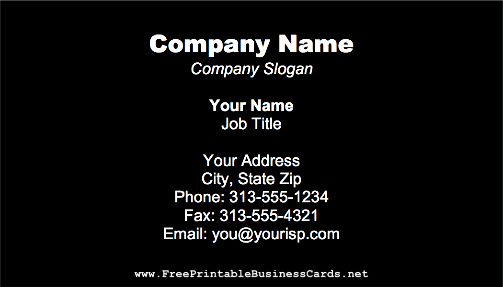 Black business card