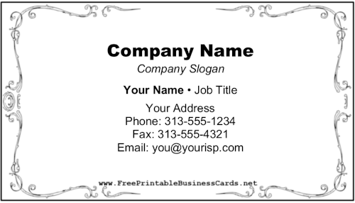 Black And White Filigree business card