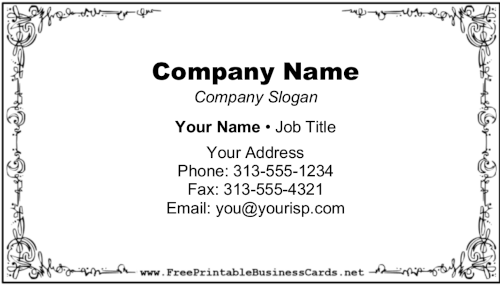 Black And White Floral Border business card