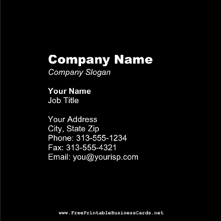 Black Square business card