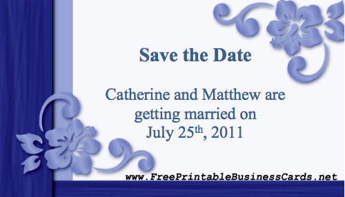 Blue Save the Date Card business card