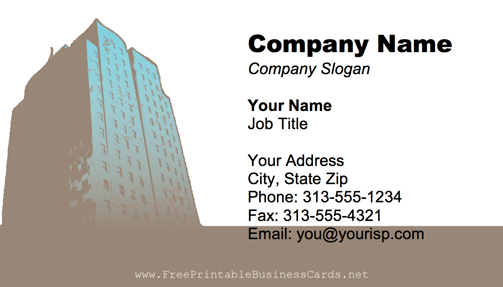 Skyscraper business card