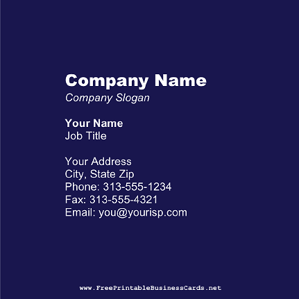 Dark Blue Square business card