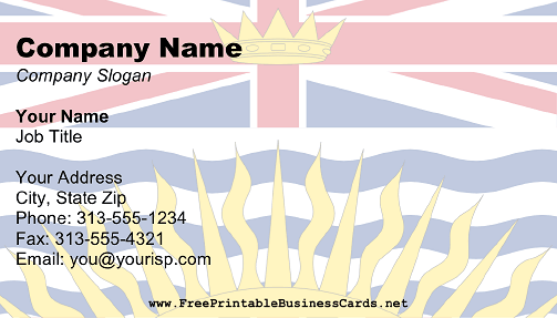 British Columbia Flag business card