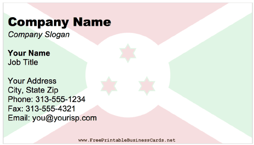 Burundi business card