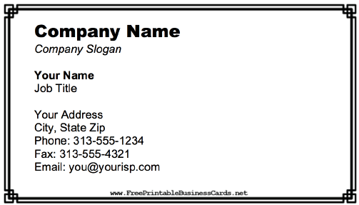 Business Card With Classy Border business card