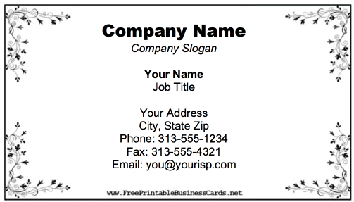 Business Card With Flourish Border business card