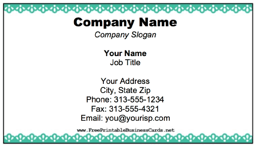 Business Card With Scalloped Border business card