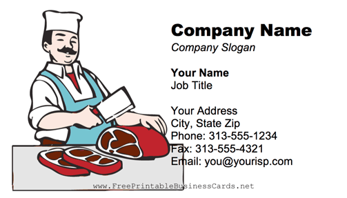 Butcher business card