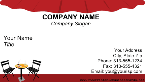 Café/Coffee Shop business card