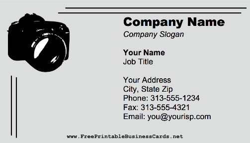 SLR Camera business card