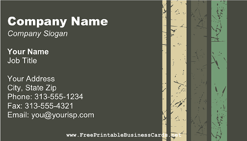 Camouflage 2 business card