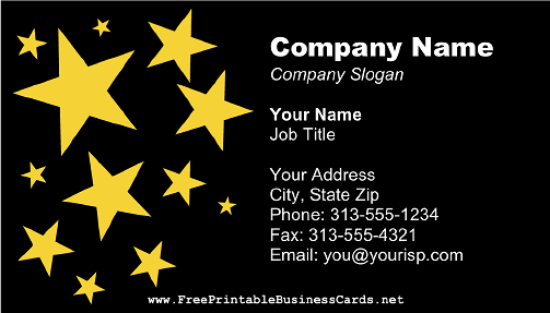 Midnight Stars business card