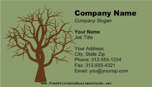 Bare Tree Brown business card