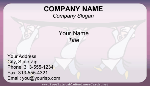 Catering business card