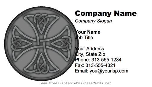 Celtic Cross business card