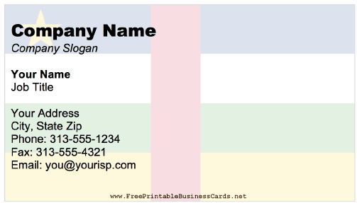 Central African Republic business card