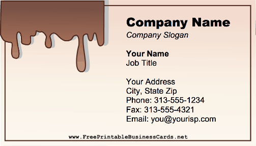 Chocolate Shop business card