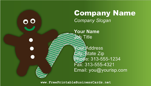 Christmas Candy Green business card