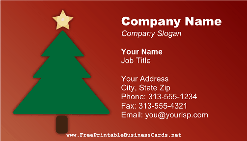 Christmas Tree Red business card