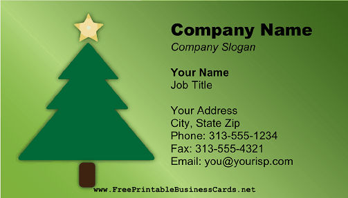 Christmas Tree business card